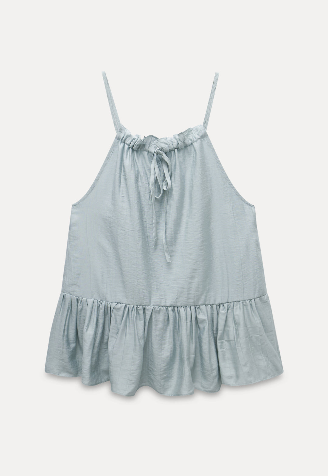 Women's Ruffled Halter Top with Floral Accent