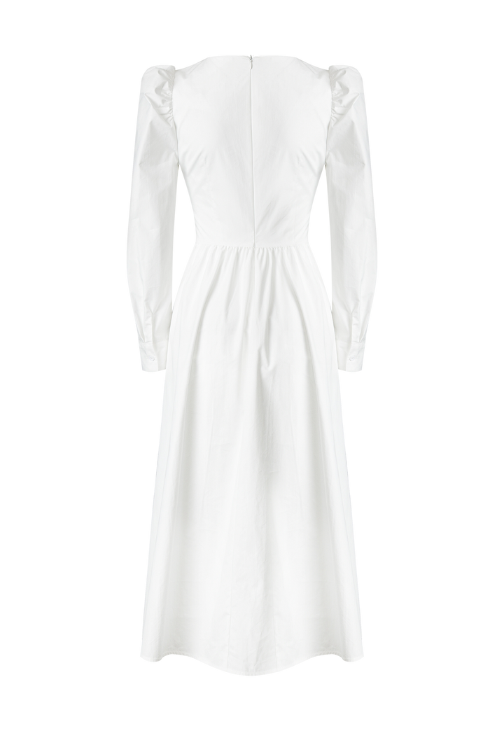 Women's Puff Sleeve Long Sleeve Midi Dress