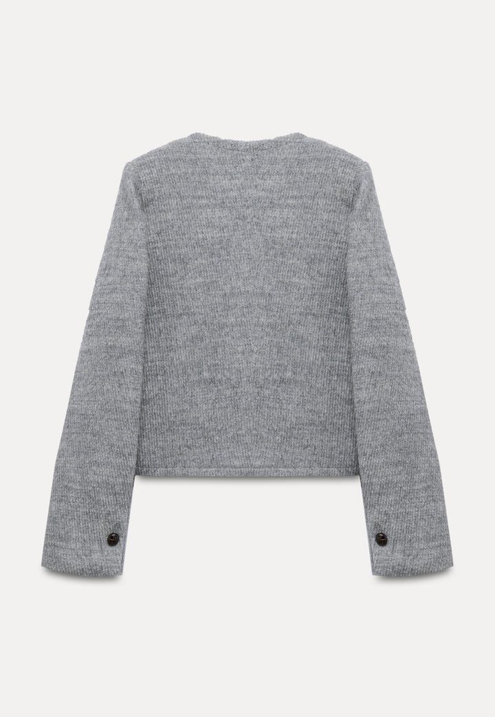Women's Classic Button-Up Knit Wool Coat