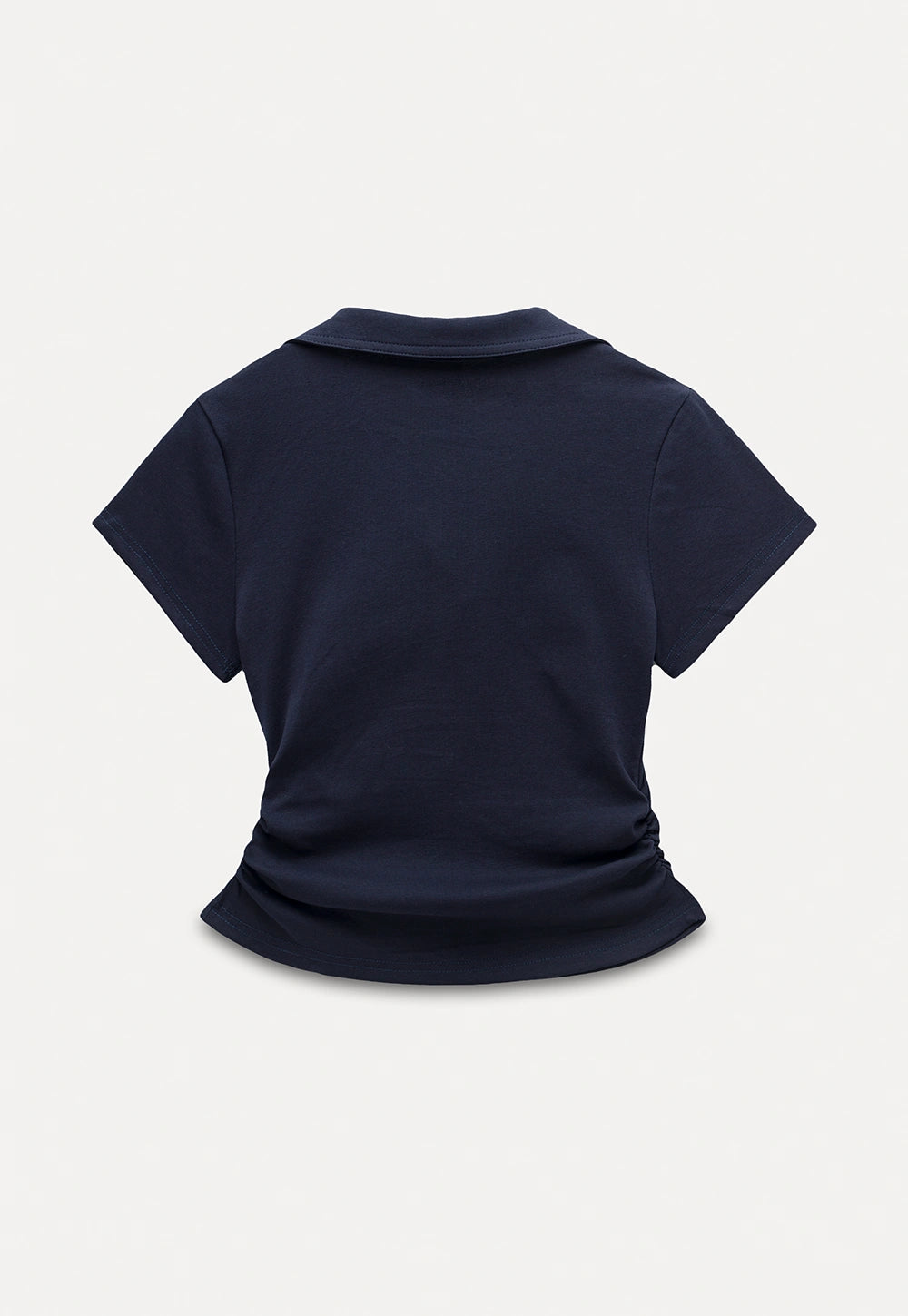 Collared Ruched Polo Top