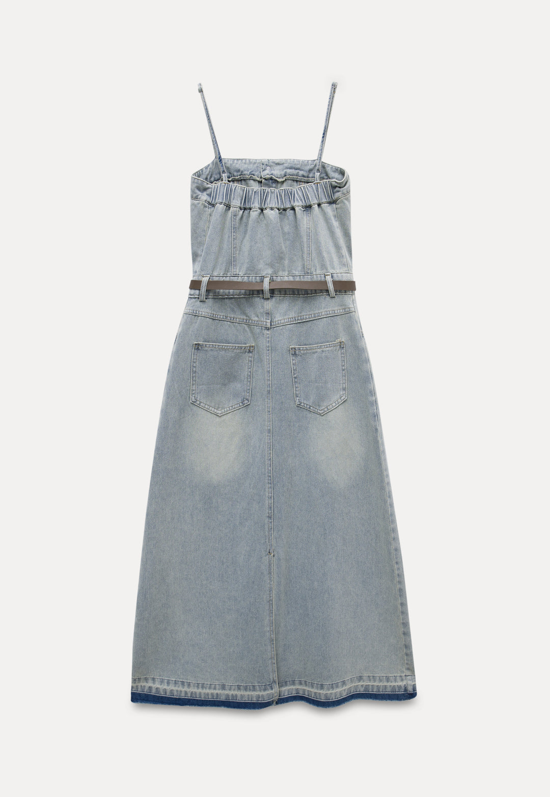Women’s Denim Button Front Midi Dress with Belt