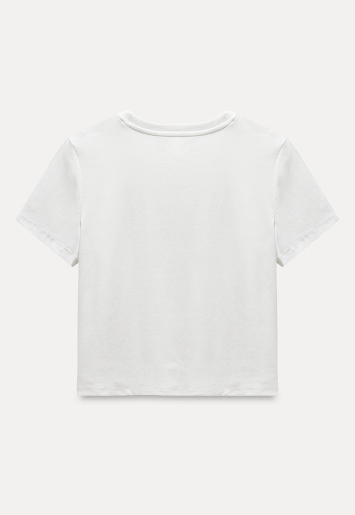 Women's Printed White T-Shirt