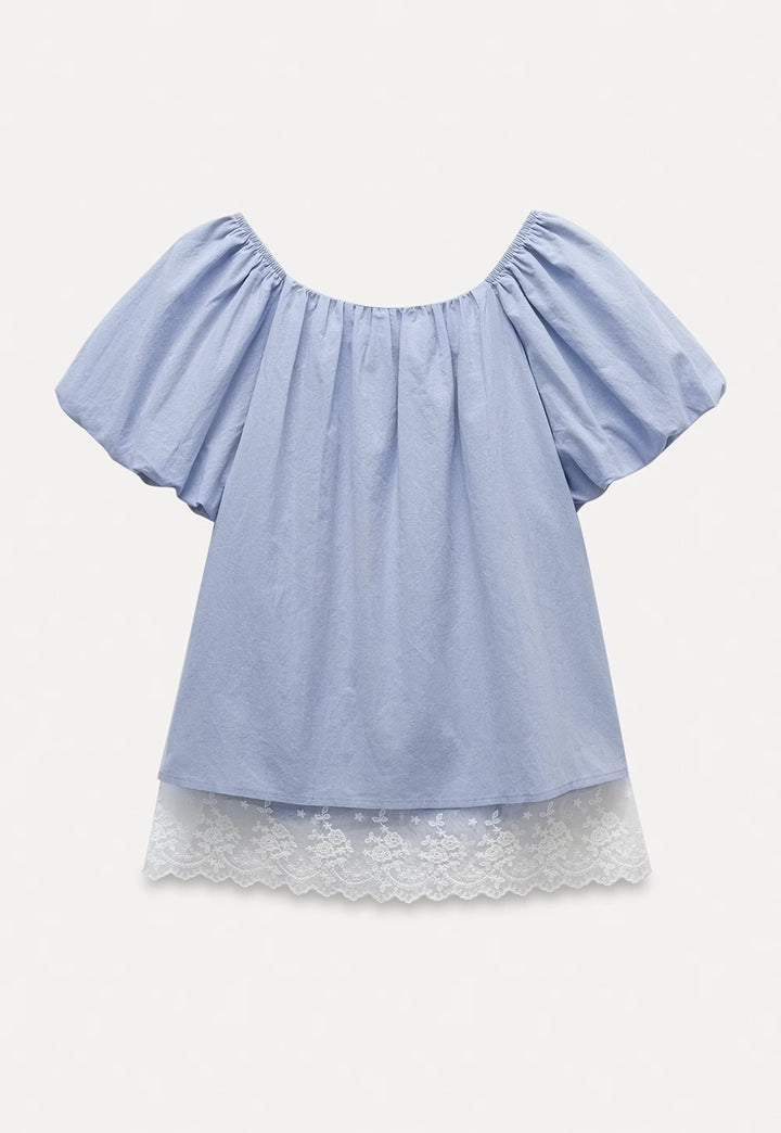 Pleated Puff Sleeve Blouse