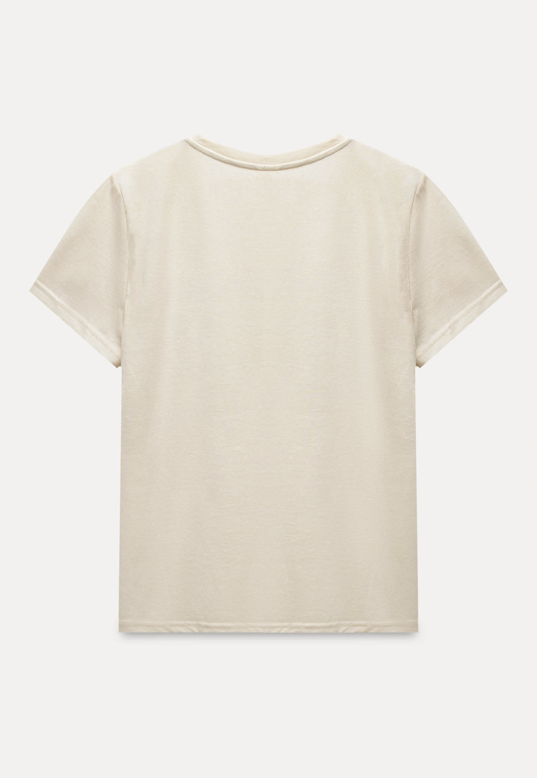 Cotton Tee with Crochet Pocket Detail