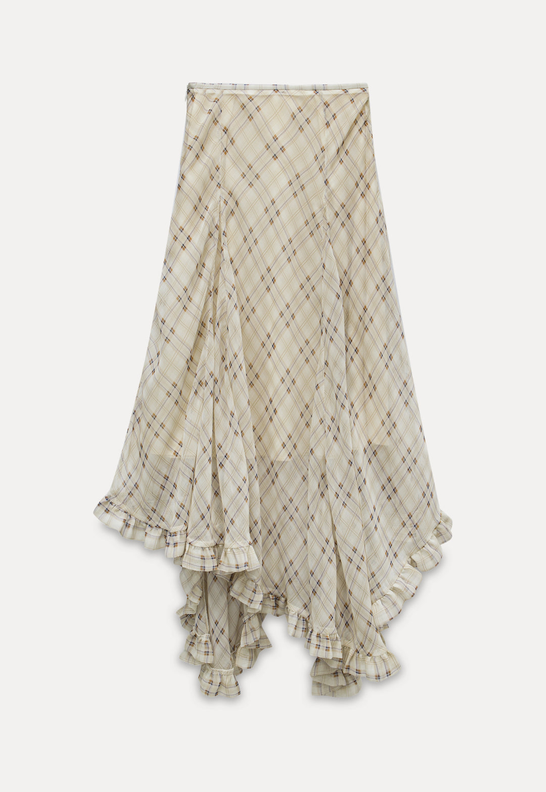 Women's Ruffled Asymmetric Midi Skirt
