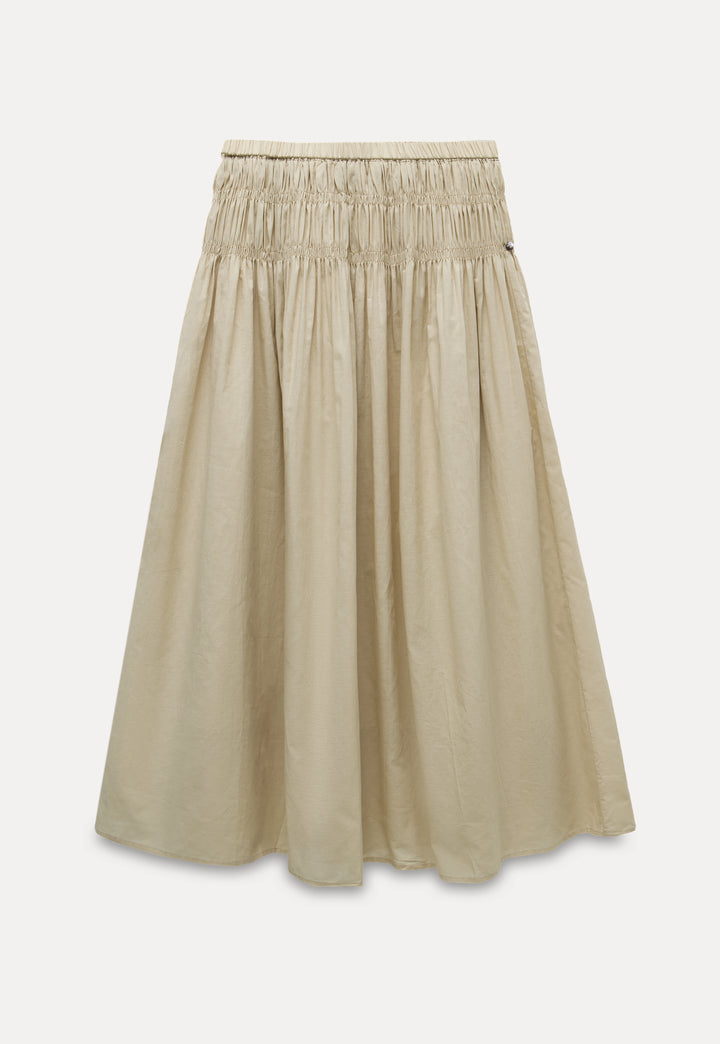Women’s High Waist Smocked Midi Skirt