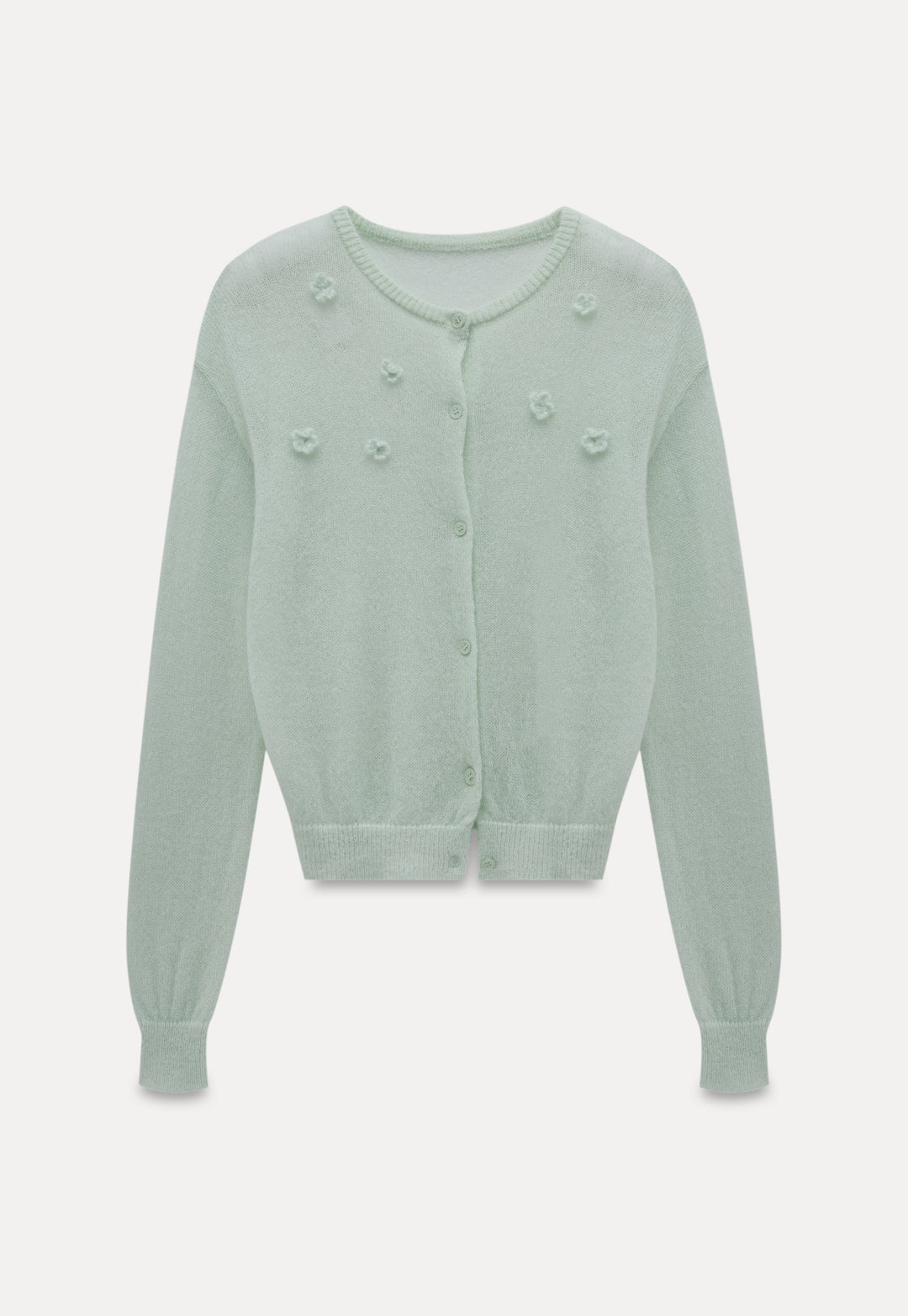 Mint Floral Knit Cardigan