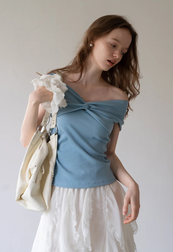 Women’s Twist Off-Shoulder Knit Top
