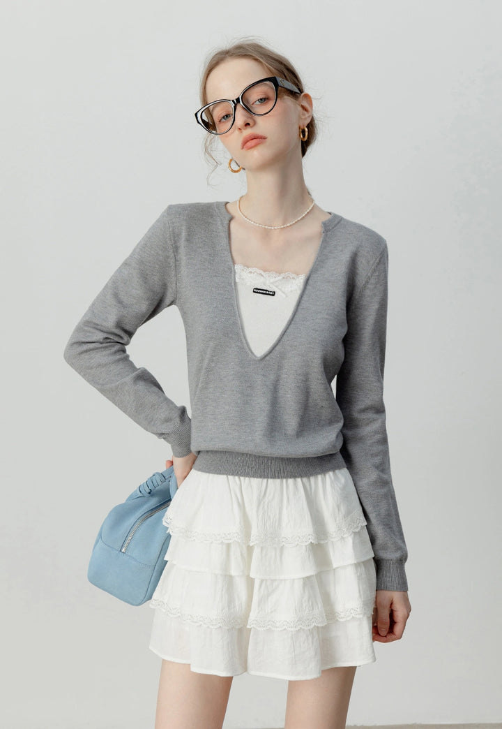 Women's Layered V-Neck Sweater