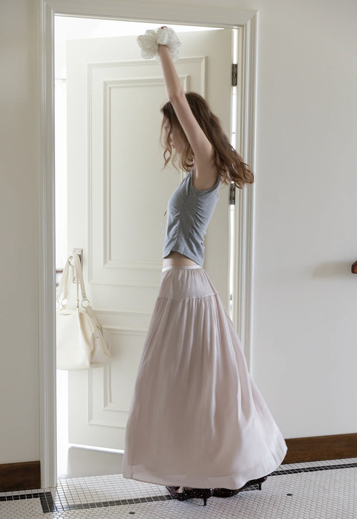 Women’s Satin A-Line Midi Skirt