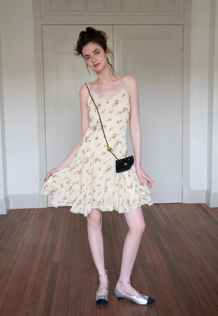 Women's Floral Spaghetti Strap Mini Dress